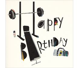Reps, Weights And Birthday Cake Greetings Card