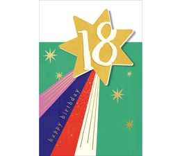 Star at 18 Greetings Card