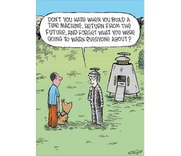 Time Machine Woes Greetings Card