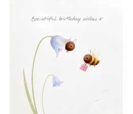 Two Bees And Bluebells Greetings Card