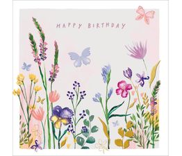 Wild flowers and butterflies Greetings Card