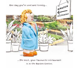 Woman At Garden Centre Gretings Card
