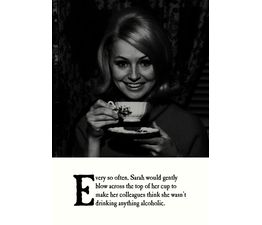 Woman Having A Cup Of Tea Greetings Card