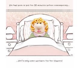 Woman Lying In Bed Greetings Card
