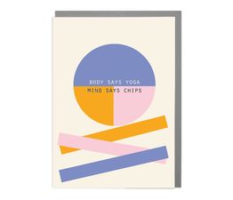Yoga, Chips Greetings Card