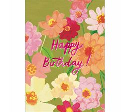 Zinnias Greetings Card