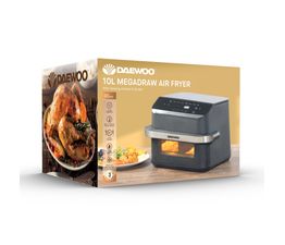 Daewoo - 10L Mega Draw Air Fryer With Window And Divider