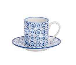 Nicola Spring - Espresso Cup &amp; Saucer Set - Navy