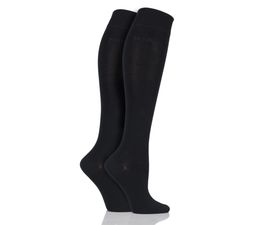 Elle - Bamboo Knee Highs Black 2 Pair Pack