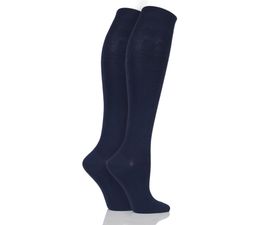 Elle - Bamboo Knee Highs Navy 2 Pair Pack