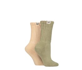 Elle - Slouch Sport Socks Khaki/Beige 2 Pair Pack