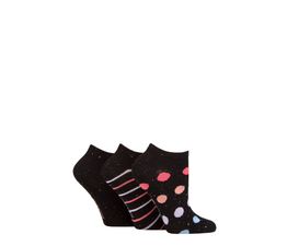 Sockshop - Bamboo Trainer Socks Black Spot 3 Pair Pack