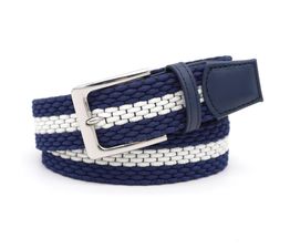 Stretchy Belt - Blue &amp; White Stripe Medium/Large