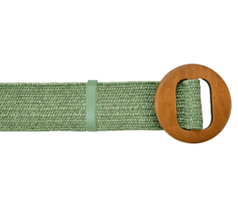 Solis - Rattan Style Stretchy Belt Green