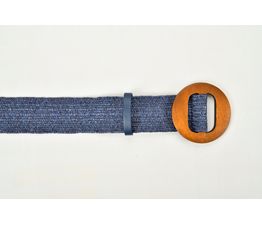 Solis - Rattan Style Stretchy Belt Navy