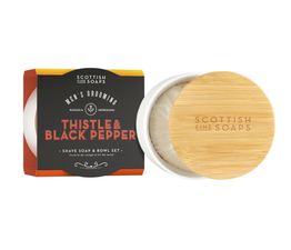 The Scottish Fine Soaps Company - Men's Grooming Thistle &amp; Black Pepper Shave Soap &amp; Bowl Set