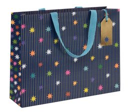 Glick - Large Landscape Gift Bag Star Garland Navy