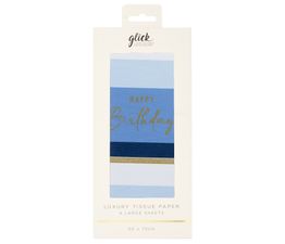 Glick - Birthday Stripe Blue Tissue