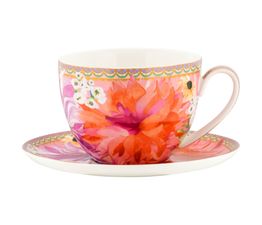Maxwell Williams - Teas &amp; Cs Dahlia Daze Breakfast Cup &amp; Saucer - Pink
