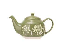 Siip - Wax Resist Floral 2 Cup Teapot Green