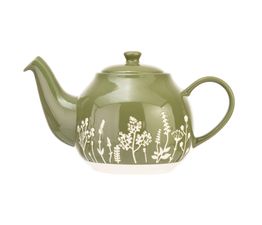 Siip - Wax Resist Floral 6 Cup Teapot Green