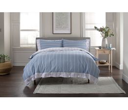 The Lyndon Company - Pinstripe Duvet Set Fog