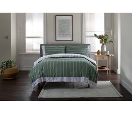 The Lyndon Company - Pinstripe Duvet Set Sage