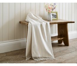 Lobster Creek - Salcombe Stripe Throw Latte