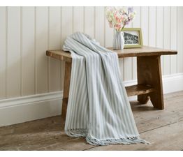 Lobster Creek - Salcombe Stripe Throw Sky Blue