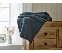 Lobster Creek - Saunton Stitch Throw Sea Blue