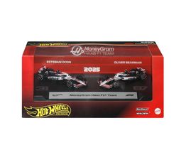 Hot Wheels - Premium Formula 1 MoneyGram Haas F1 Team Toy Car 2 Pack