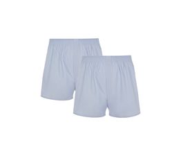 HJ Hall - Cotton Woven Boxers 2 Pair Pack Light Blue
