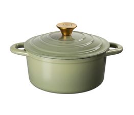 J&amp;L - 21cm Cast Iron Sage Green Round Casserole