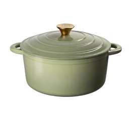 J&amp;L - 26cm Cast Iron Sage Green Round Casserole