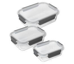Kuhn Rikon - Glass Storage Container with Lids 3 Piece Set