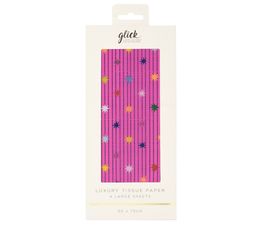 Glick - Patterned Star Garland Pink Tissue