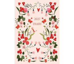 Otter House - Fashion Diary Pink Bird Floral A6 Diary 2027