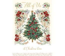 From All of Us Xmas Tree Golden Leaf Christmas Card