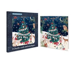 Animals Gathered around a Tree for All of You Charity Pack of Christmas Cards