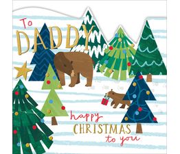 Daddy Bears and Mountains Christmas Card