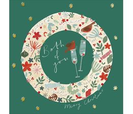 Both Of You Robins &amp; Drinks Christmas Card