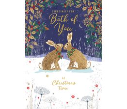 Both of You Festive Hares Christmas Card