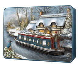 Bramble Foods - Embossed Canal Boat Chocolate Chip &amp; Shortcake Whirls Tin