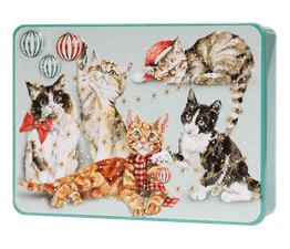 Bramble Foods - Embossed Cats &amp; Baubles Biscuit Tin