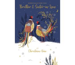 Brother &amp; Sister-in-Law Festive Pheasants Christmas Card