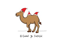 Camel Ye Faithful Christmas Card