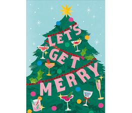 Let's Get Merry Christmas Cocktail Christmas Card