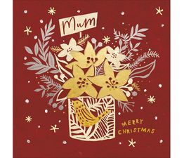 Mum Christmas Gift Flowers Christmas Card