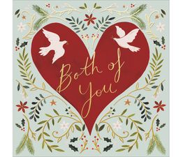 Both of You Christmas Heart Christmas Card