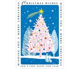 Christmas Tree With Rabbits Christmas Card